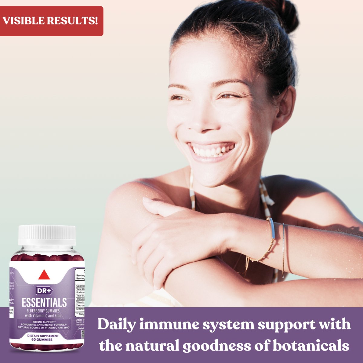 Elderberry Gummies with Vitamin C & Zinc - Immune Support | 4-Pack