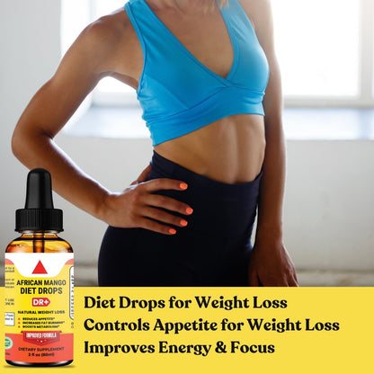 Natural African Mango Diet Drops: Fast-Acting Weight Loss Solution, Belly Fat Burner Drops to Lose Stomach Fat | 3-Pack