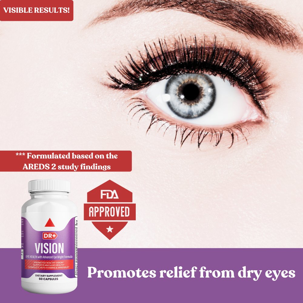 AREDS 2 Eye Vitamins for Eye Health - Dry Eye Relief, Lutein & Zeaxanthin, Vision Support | 4-Pack
