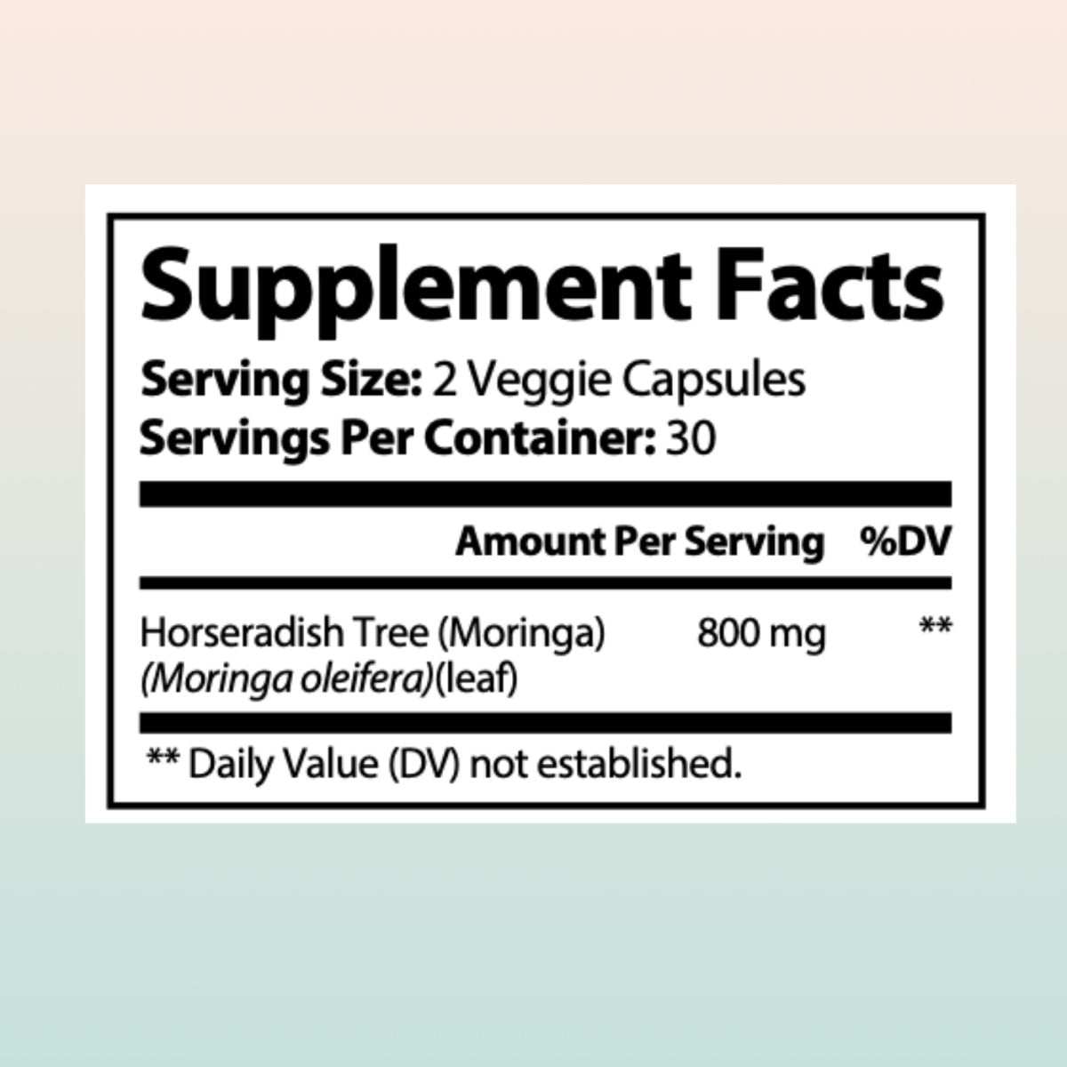 Moringa Oleifera Capsules - Organic & Natural Superfood for Immune Support, Energy Boost | 2-Pack