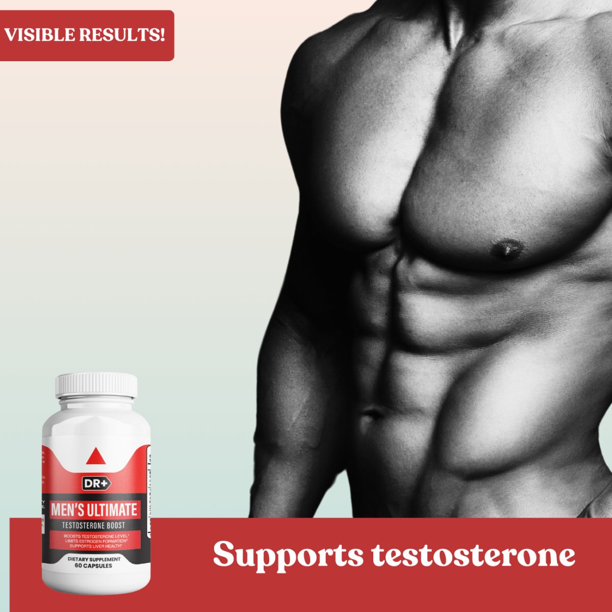 Natural PCT Testosterone Booster - Restores Hormone Levels, Control Estrogen, Support Muscle Mass | 60 Capsules