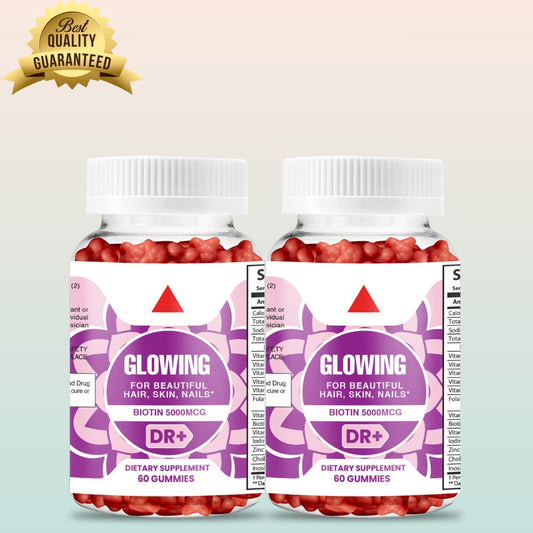 Premium Skin, Hair, Nails Gummies with Biotin, Collagen - Supports Healthy Hair Growth, Glowing Skin, and Strong Nails | 2-Pack