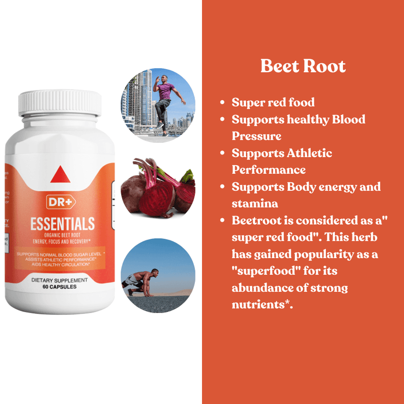 Organic Beet Root Powder Capsule 1300mg for Cardiovascular, Blood Pressure, Energy (2-Pack)