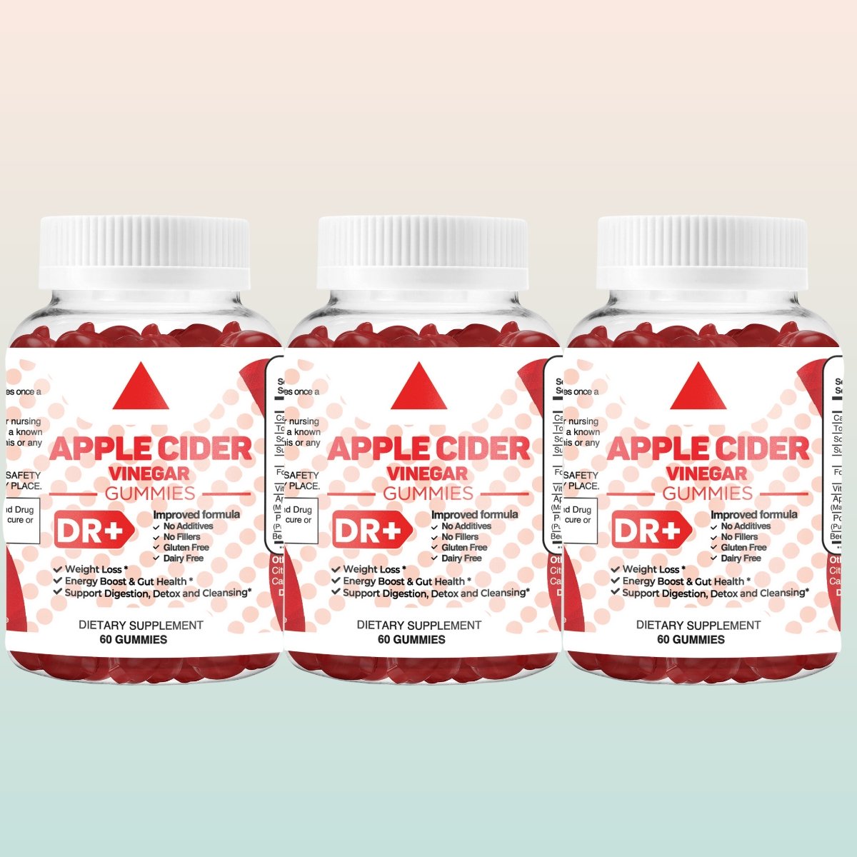 Apple Cider Vinegar Gummies - Weight Loss, Detox, Immune Support - Tasty & Effective | 3-Pack - Herblif Nutrition USA
