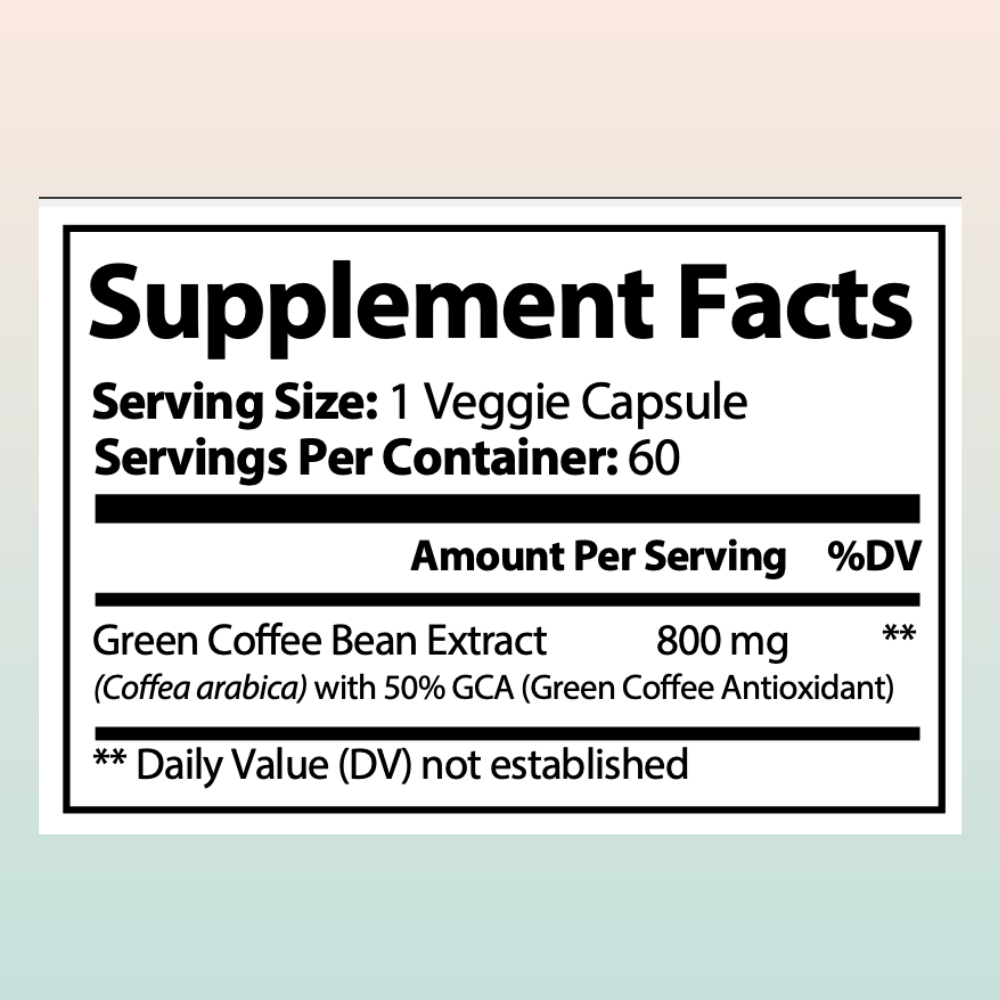 Coffee Bean with GCA - 800mg Capsules - Natural Antioxidant and Weight Loss | 3-Pack