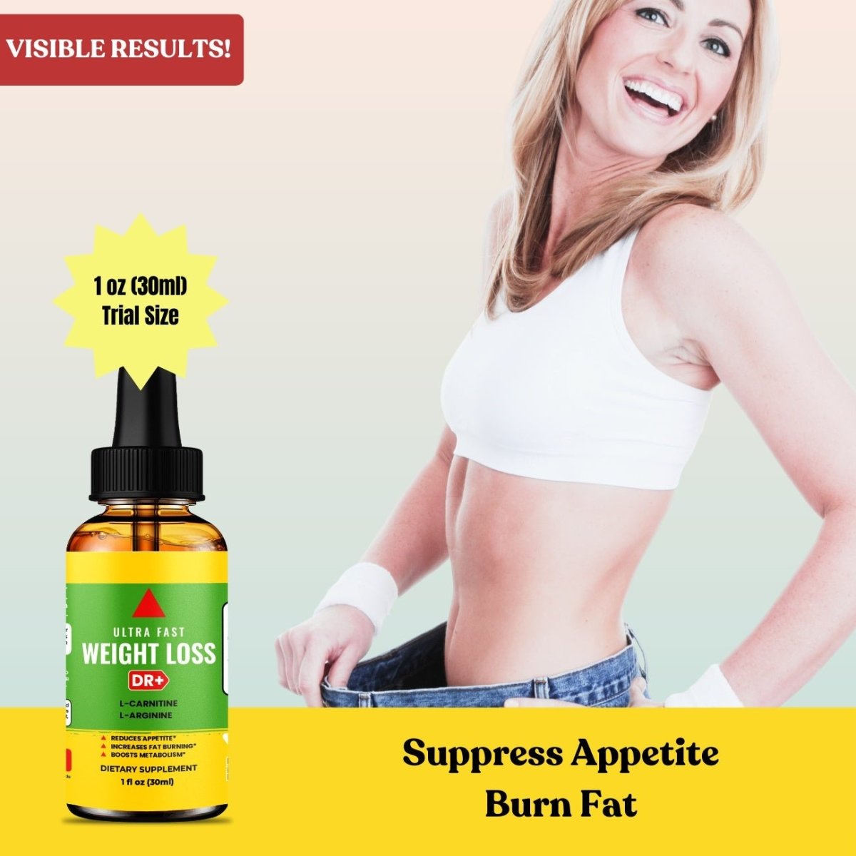 Diet Drops - Suppress Appetite, Burn Fat, Boost Energy - Fast Results | 3-Pack