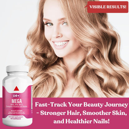 Hair Skin & Nails Vitamins - Natural Beauty Supplement | 2-Pack - Herblif Nutrition USA
