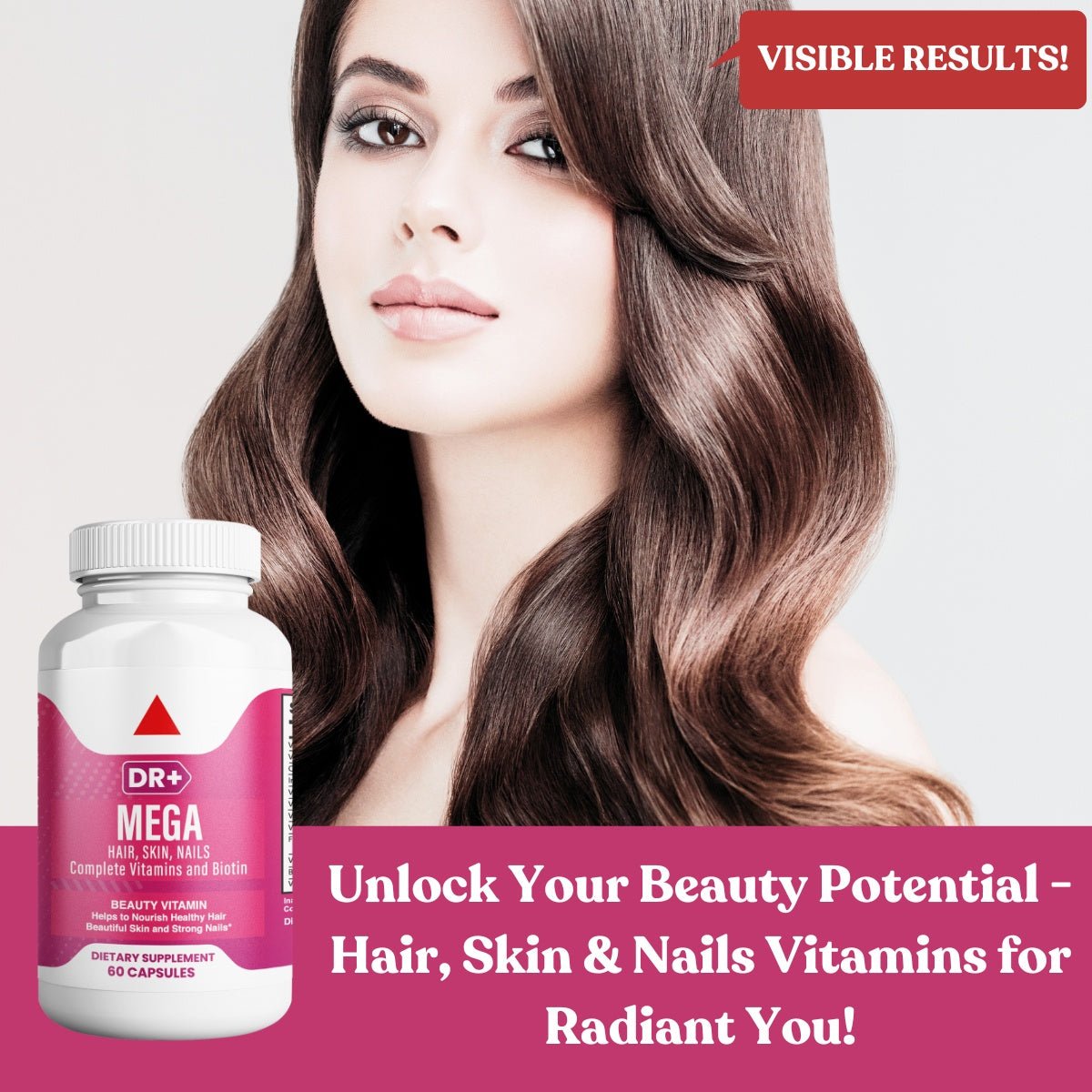 Hair Skin & Nails Vitamins - Natural Beauty Supplement | 3-Pack - Herblif Nutrition USA