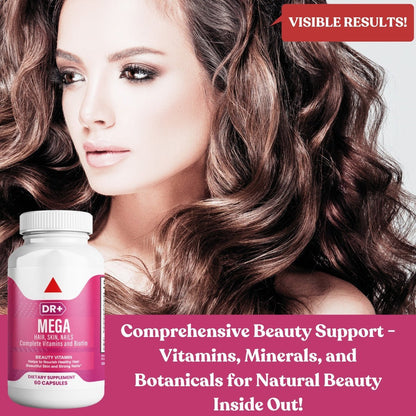 Hair Skin & Nails Vitamins - Natural Beauty Supplement | 60 capsules - Herblif Nutrition USA