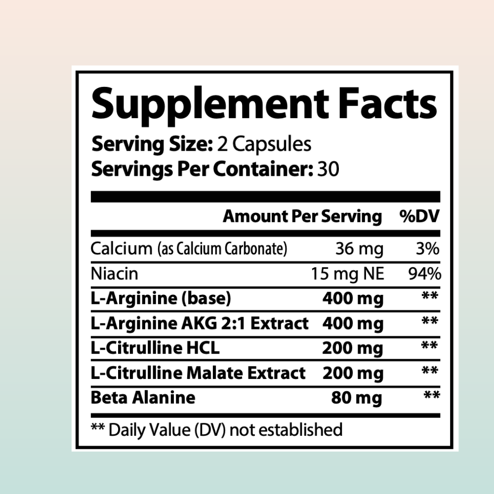 L-Arginine - Amino Acid Supplement for Enhanced Wellness | 60 capsules