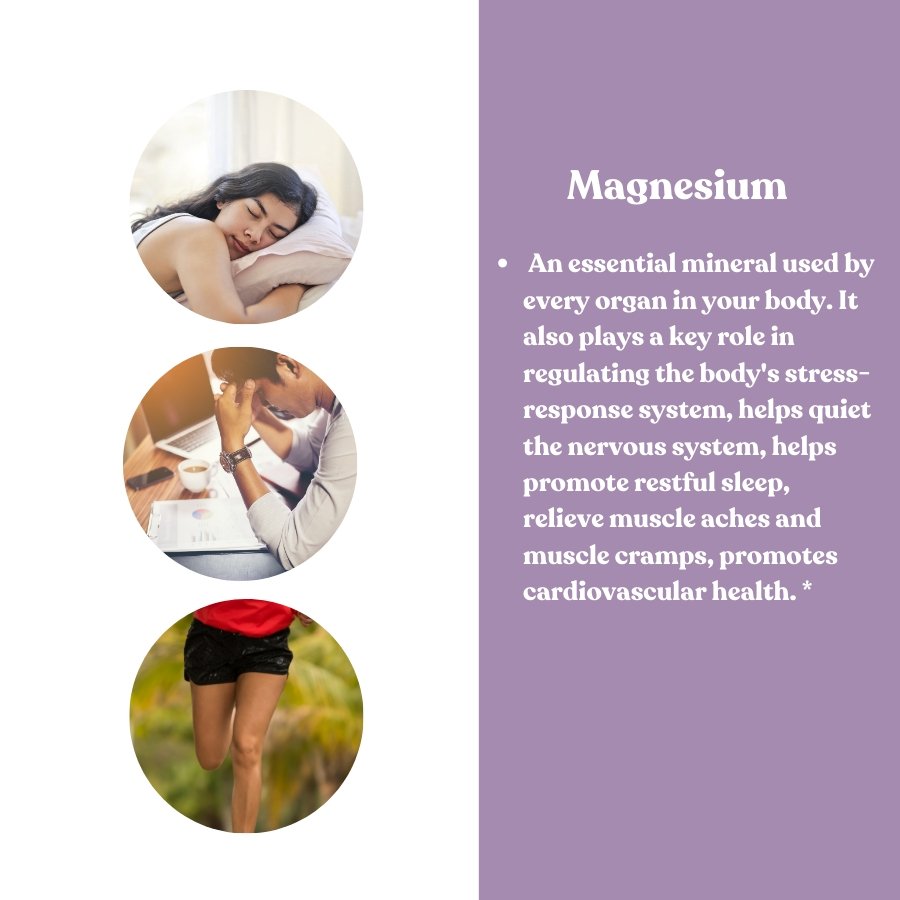 Magnesium Glycinate for Muscle, Bone, Joint, and Heart Health, Stress Relief, and Better Sleep, Natural, Vegetarian-Friendly, Made in the USA, 60 Tablets -