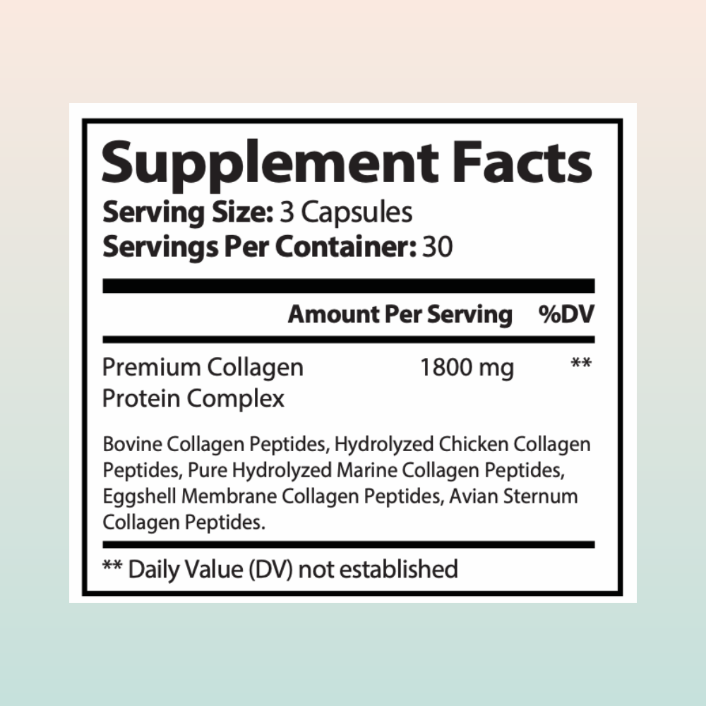 Multi Collagen Pills Hydrolyzed Collagen Peptides | 90 Capsules - Herblif Nutrition USA