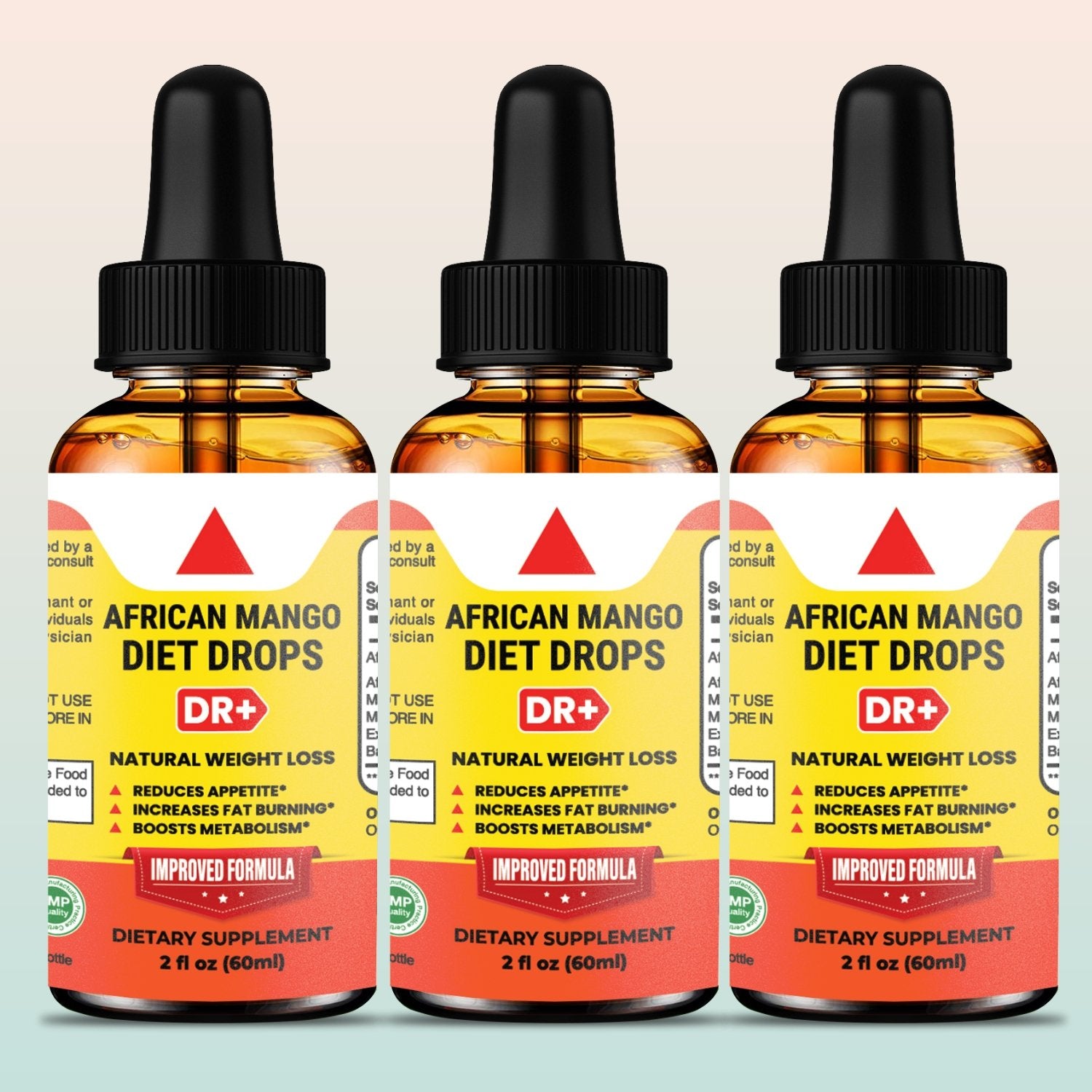 Natural African Mango Diet Drops: Fast-Acting Weight Loss Solution, Belly Fat Burner Drops to Lose Stomach Fat | 3-Pack - Herblif Nutrition USA