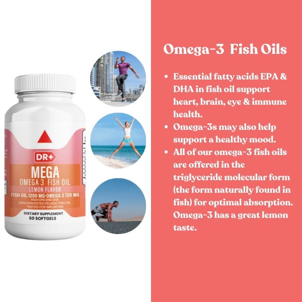 Omega 3 Fish Oil 3X Strength 2400 mg EPA & DHA for Heart Health (3-Pack) - Herblif Nutrition USA