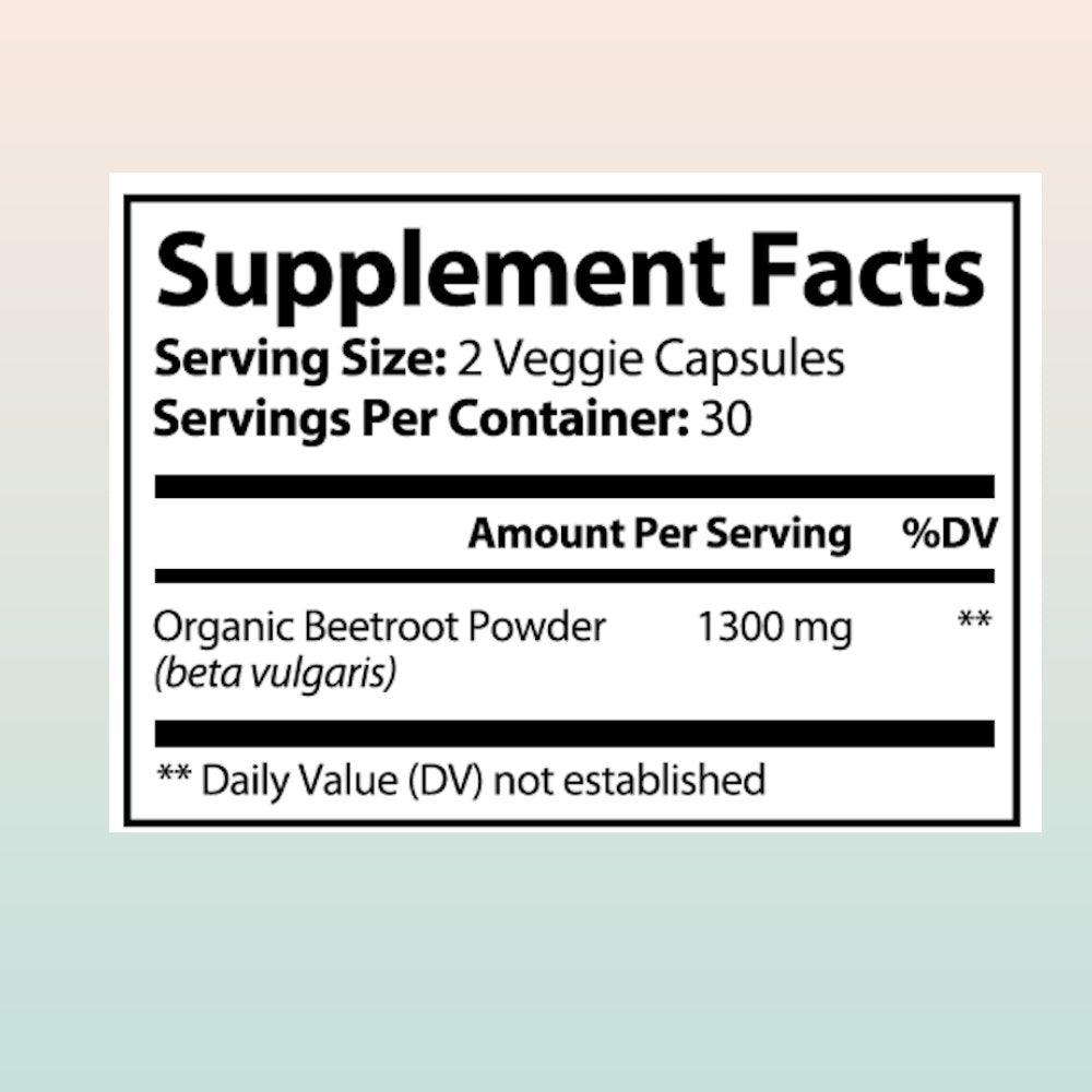 Organic Beet Root Powder Capsule 1300mg | 2-Pack - Herblif Nutrition USA