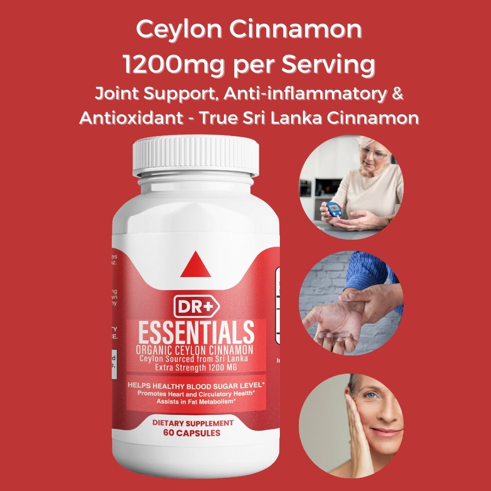 Organic Ceylon Cinnamon Capsule for Antioxidant, Blood Sugar & Joint Support (2-Pack) - Herblif Nutrition USA
