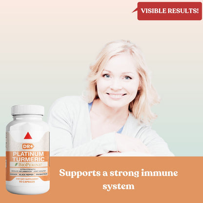 Platinum Turmeric Capsules with Bioperine - Supercharge Your Wellness Naturally | 2-Pack