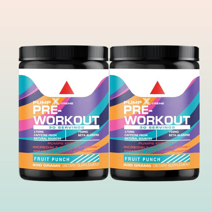 Pre Workout Powder for Endurance & Strength | Fruit Punch | 2-Pack