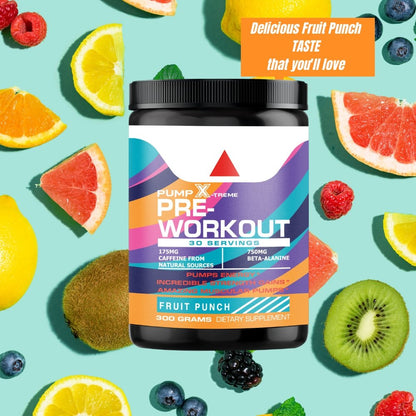 Pre Workout Powder for Endurance & Strength | Fruit Punch | 3-Pack