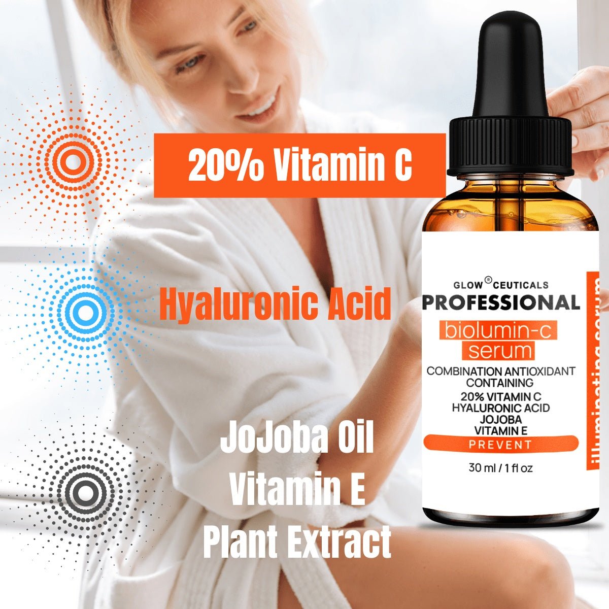 Vitamin C Serum Brightening Skin Corrector Anti Aging Serum for Face - 1oz (30ml) - Herblif Nutrition USA