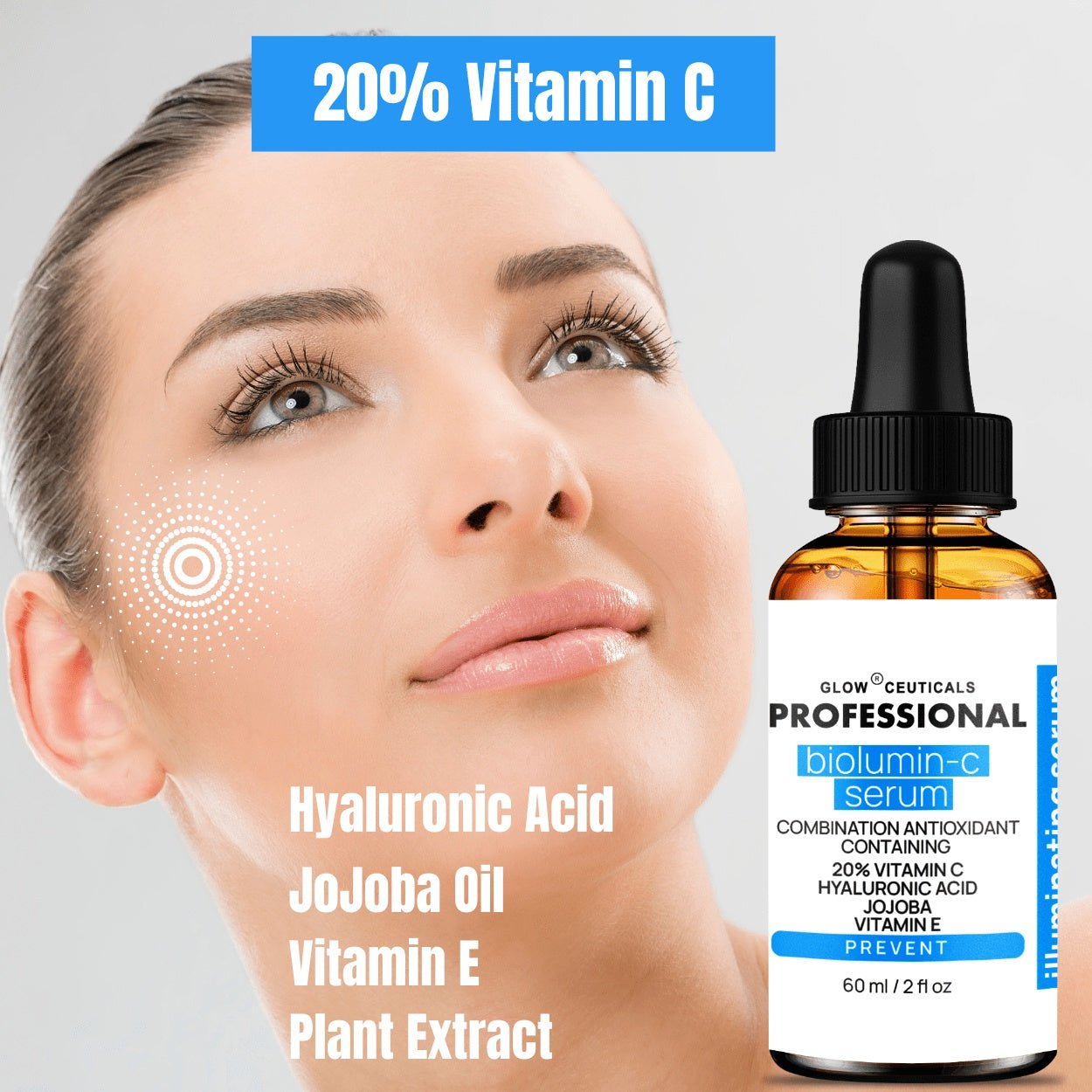 Vitamin C Serum Brightening Skin Corrector Anti Aging Serum for Face - 2oz (60ml) - Herblif Nutrition USA